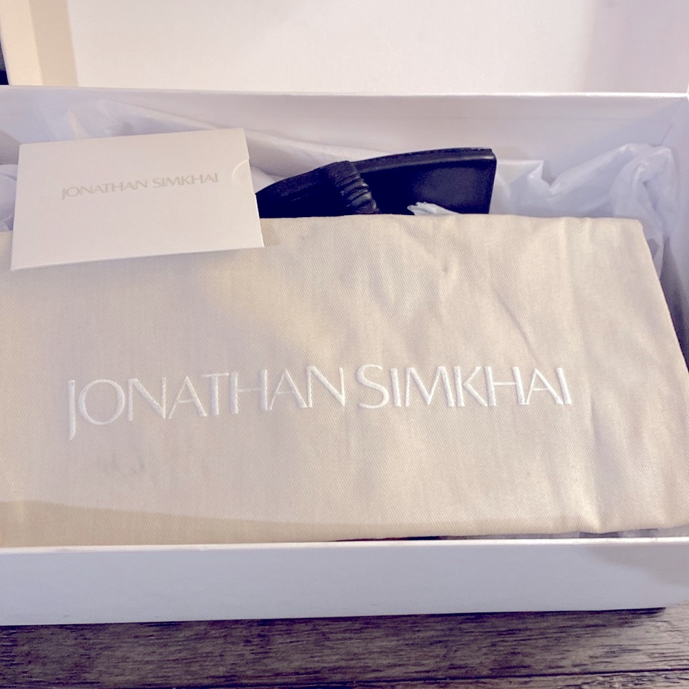 NIB [Jonathan Simkhai] Felix Black Ruched Mules Heel Women’s Sz US 8.5 / EU 39 - Picture 9 of 10